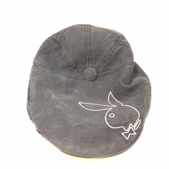 RARE Playboy Sequined Cap Hat Original  Black/Pink USED Vintage - Picture 11 of 16